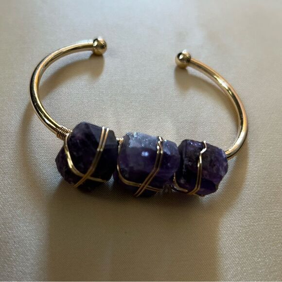 bohemian purple stone bracelet A620 - Picture 2 of 4